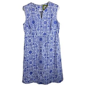 Elizabeth McKay Blue and White‎ Spring Summer Cotton Dress Women's Size 8